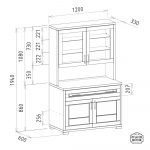 Innova - Pultos tömörfa tálalószekrény 1200mm - Image 2