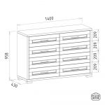 Innova - Széles tömörfa komód 8 fiók - Image 2