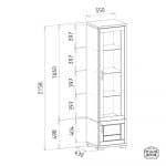 Innova – Üvegpolcos magas tömörfa elem LED világítással - Image 2