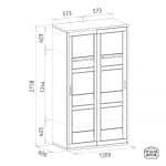 Innova - Tolóajtós Akasztós/Akasztós tömörfa szekrény - Image 2