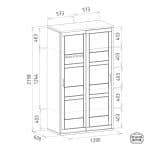 Innova - Tolóajtós Akasztós/Polcos tömörfa szekrény - Image 2