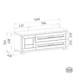 Innova - Tömörfa Tv állvány és előszoba komód - 1400mm széles - Image 2