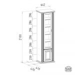 Provence - Keskeny tömörfa vitrin - balra nyíló - Image 2