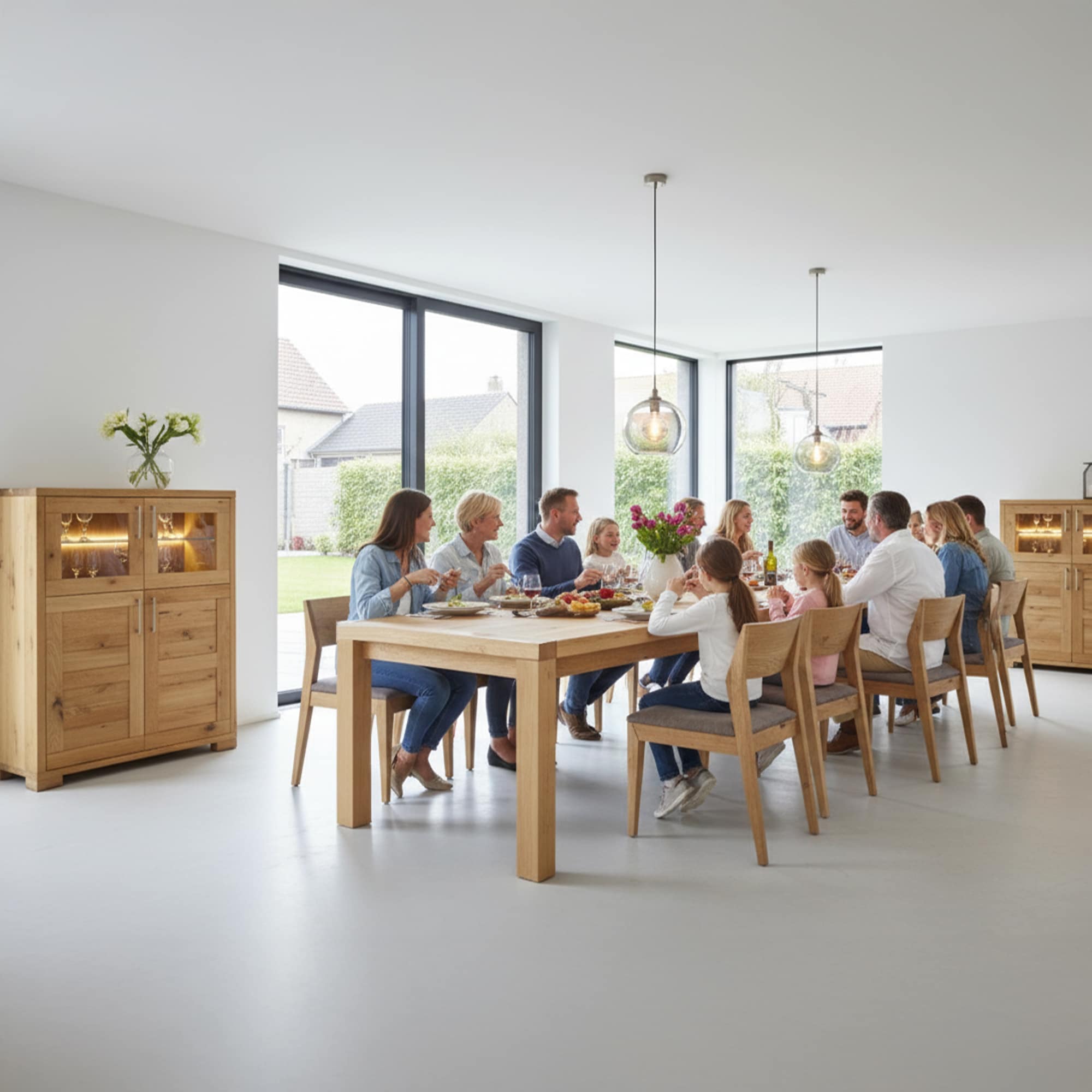 nagycsalados-flow-etkezoasztal FLOW - Bővíthető tölgyfa étkezőasztal 170-210-270cm-ig - Image 1