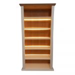 Provence - Tömörfa könyvespolc szekrény Led világítással